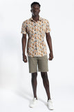 James Harper JHS394 SPRING LEAVES S/S SHIRT - Sand