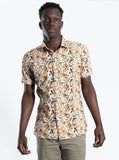 James Harper JHS394 SPRING LEAVES S/S SHIRT - Sand