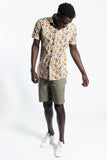 James Harper JHS394 SPRING LEAVES S/S SHIRT - Sand