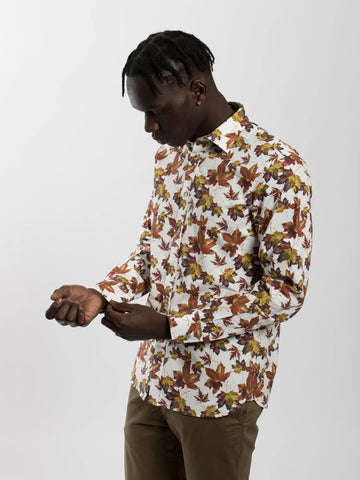 James Harper JHS436 Maple Leaf Long Sleeve Shirt - Tan