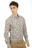 James Harper JHS445 L/S Oval Leaf Poplin Shirt