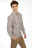 James Harper JHS445 L/S Oval Leaf Poplin Shirt