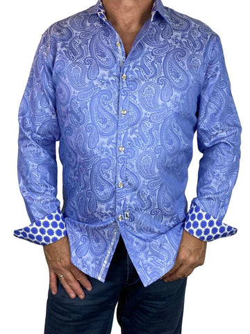 Jimmy Stuart MIST PAISLEY L/S SHIRT - Blue