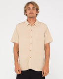 RUSTY OVERTONE SHORT SLEEVE LINEN SHIRT - Light Fennel