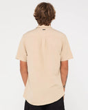 RUSTY OVERTONE SHORT SLEEVE LINEN SHIRT - Light Fennel