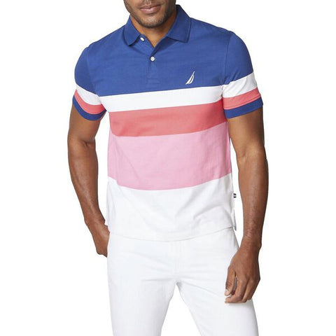 NAUTICA NAK021014ES CLASSIC FIT WEEKEND SPLICE STRIPE POLO