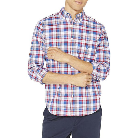 NAUTICA NAW011516NR CLASSIC FIT LS PLAID SHIRT