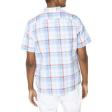 NAUTICA NAW0120346A CLASSIC FIT BLUE SAIL LINEN BLEND PLAID SS SHIRT