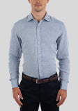 Joe Black Haul Tailored Fit Linen Shirt - Blue