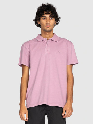 Rusty Comp Wash Short Sleeve Polo - Elderberry
