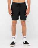 Rusty Overtone Linen Elastic Short - Black