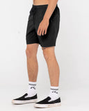 Rusty Overtone Linen Elastic Short - Black
