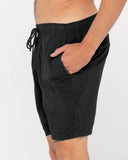 Rusty Overtone Linen Elastic Short - Black