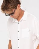 RUSTY Razor Blade Short Sleeve Rayon Shirt - White