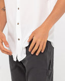 RUSTY Razor Blade Short Sleeve Rayon Shirt - White