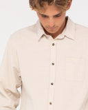 Rusty Overtone L/S Linen Shirt - Egret