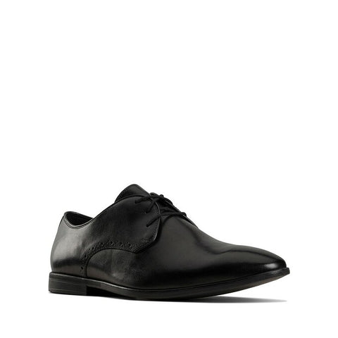 Clarks Bampton Park Leather Shoe - Black