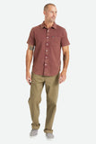 BRIXTON CHARTER OXFORD S/S WOVEN SHIRT - Mahogany Sun Wash