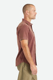 BRIXTON CHARTER OXFORD S/S WOVEN SHIRT - Mahogany Sun Wash