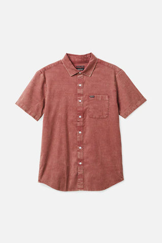 BRIXTON CHARTER OXFORD S/S WOVEN SHIRT - Mahogany Sun Wash