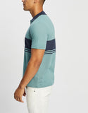 BRIXTON Shield Stripe X Knit SS Polo - Ocean/Washed Navy