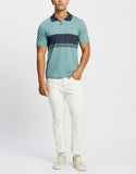 BRIXTON Shield Stripe X Knit SS Polo - Ocean/Washed Navy