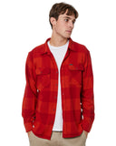 BRIXTON LW BOWERY LS FLANNEL SHIRT - Crimson/Aurora Red