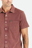 BRIXTON CHARTER OXFORD S/S WOVEN SHIRT - Mahogany Sun Wash