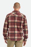 Brixton Bowery LS Arctic Stretch Fleece - Mahogany Plaid