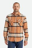 BRIXTON BOWERY L/S FLANNEL - Mocha Plaid