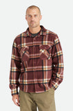 Brixton Bowery LS Arctic Stretch Fleece - Mahogany Plaid