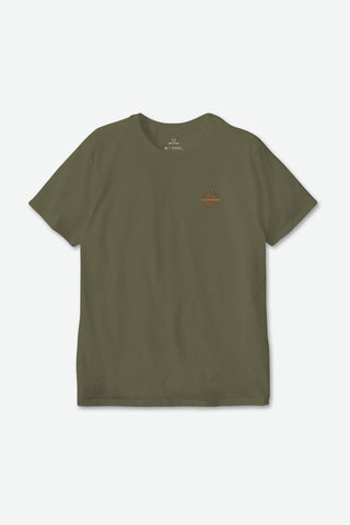 BRIXTON OATH V S/S STANDARD TEE - Olive Surplus/Carrot/Washed Black