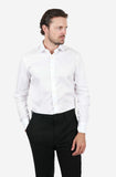 HARDY AMIES HA001SF Herringbone L/S Business Shirt - White