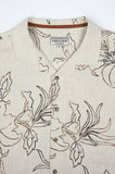 JAMES HARPER JHS612 Havanna Cuban Collar Linen S/S Shirt - Mocha