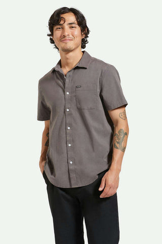 BRIXTON Charter Sol Wash S/S Woven Shirt -&nbsp;Charcoal Sol Wash