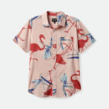 BRIXTON Charter Print SS Shirt - Coral Pink/Dusty Cedar/Canal B