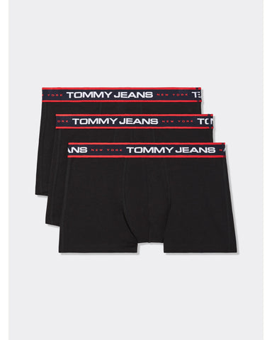 TOMMY HILFIGER UM0UM02968_0R7 New York 3-Pack Logo Tape Trunks - Black/Black/Black