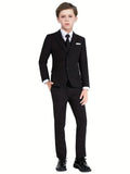 E-MALE 2 Piece Boys Suit - Black