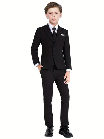 E-MALE 2 Piece Boys Suit - Black