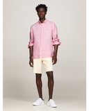 TOMMY HILFIGER MW0MW34602_TJS Pigment Dyed Linen Regular Fit Shirt - Pink Crystal