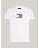 TOMMY HILFIGER MW0MW36455_YBR&nbsp;HILFIGER FLAG EMBRO TEE - White