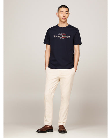 TOMMY HILFIGER MW0MW36209_DW5 Logo Embroidery Interlock Tee - Desert Sky