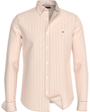 TOMMY HILFIGER MW0MW34573_0FA CLASSIC POPLIN STRIPE LS SHIRT - Ivory/Desert Sky