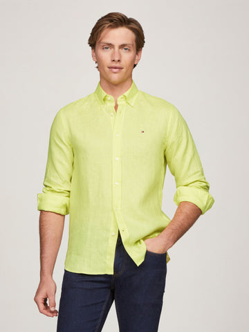 TOMMY HILFIGER MW0MW19399_ZIN Premium Linen Shirt - Yellow Tulip