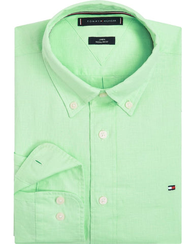 TOMMY HILFIGER MW0MW19399_LXZ Premium Linen Shirt - Mint Gel