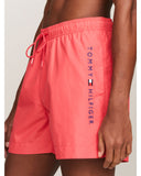 TOMMY HILFIGER UM0UM03258_TJN Original Logo Mid Length Swim Shorts - Laser Pink