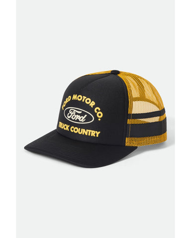 BRIXTON FORD BUILT TOUGH 11967 MP TRUCKER HAT - BURNT RUBBER/EMPIRE YELLOW