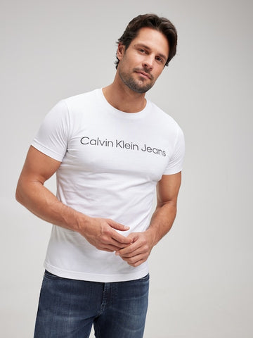 CALVIN KLEIN Core Institutional Logo 127847 Slim Tee - Bright White