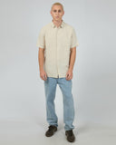 SILENT THEORY 40X0171 Short Sleeve Linen Shirt II - Natural