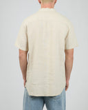 SILENT THEORY 40X0171 Short Sleeve Linen Shirt II - Natural